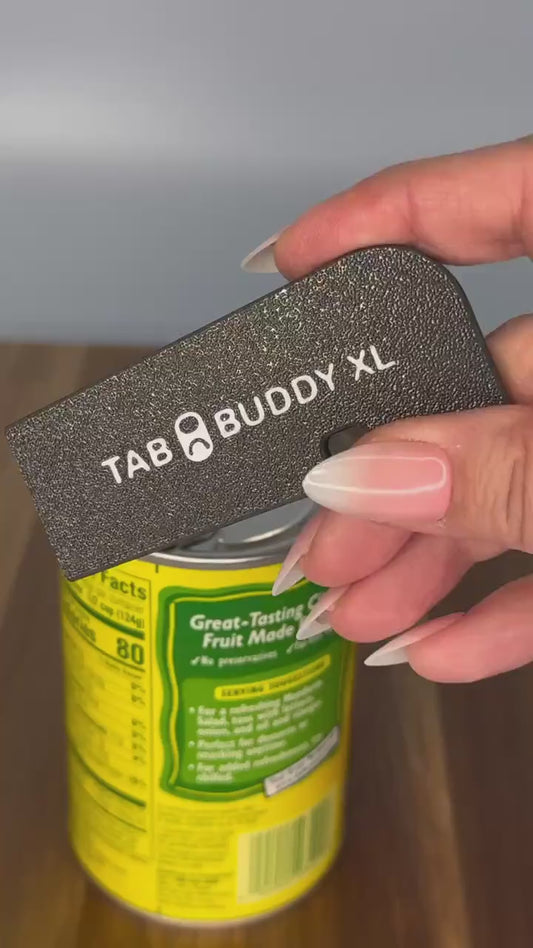 Video of a Tab Buddy XL being used to open a can of food.